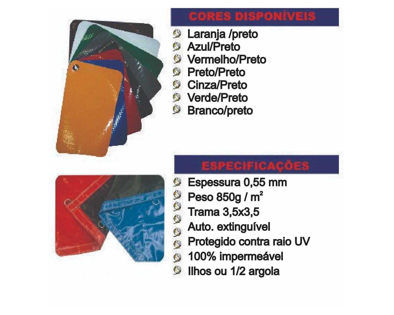 LONA DE VINIL 1000 EMBORRACHADA DUPLA-FACE